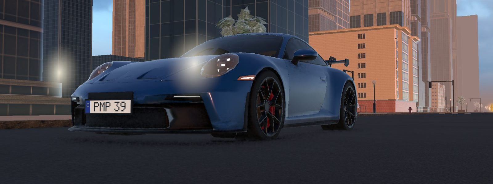 Park Master Pro sports car at dusk