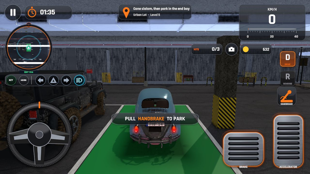 Parking a car into a tight garage bay